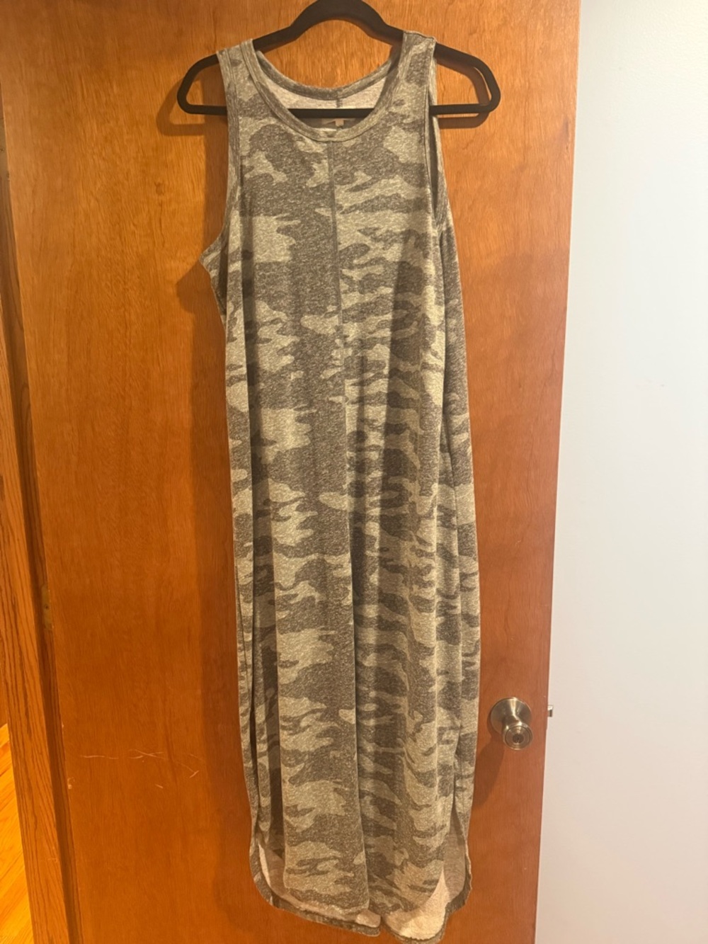 Thread & Supply Sleeveless Camo Maxi Dress - Gray & Cream